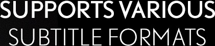 Supports Various Subtitle Formats